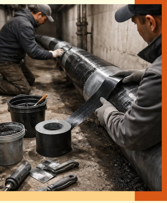 Гидроизоляция труб в Кандалакше от 2526 руб. — профессиональная герметизация | ТепломастерКнд